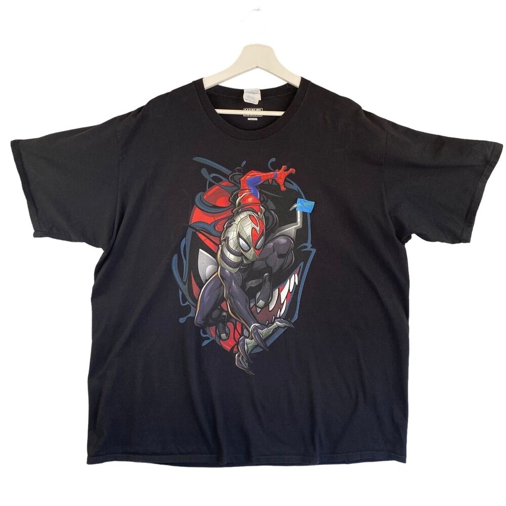 Marvel Spider-man MaximumVenom Shirt Mens 2XL Tall Black Crew Neck Short Sleeved